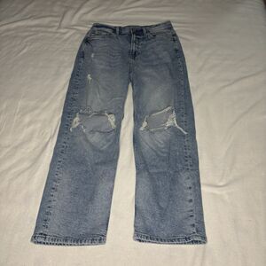 Arizona Highest Rise Vintage Straight Jeans Womens 9 Distressed Stretch Denim